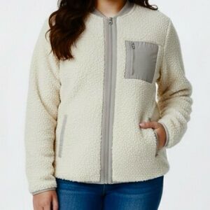 Treasure & Bond Girl’s Cream Sherpa Bomber Jacket XL (14/16)